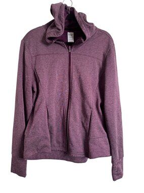 Danskin Now Full Zip Hoodie Size Large 12/14 Sweatshirt Pockets EUC Plum Pockets